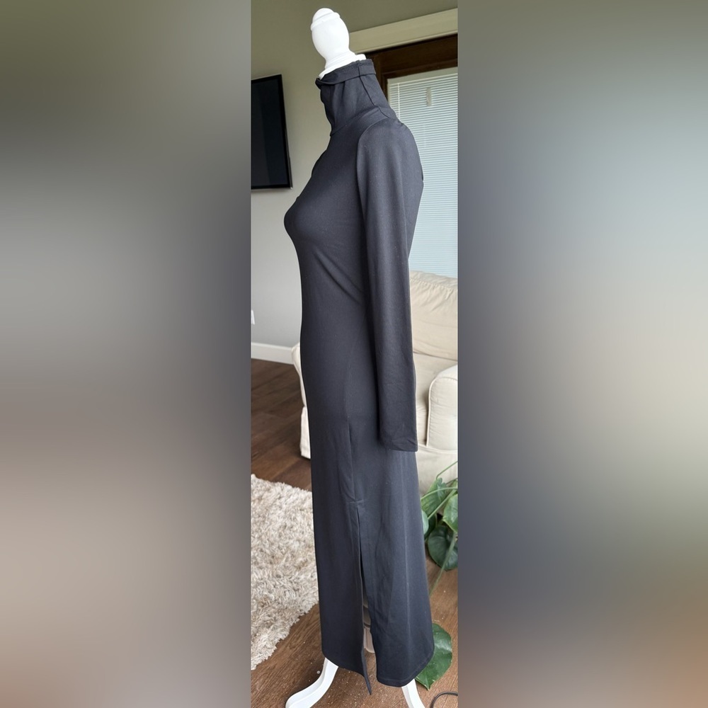 Susana Monaco XS Black Long Sleeve Full Length Turtleneck Dress, NWT - Picture 2 of 10